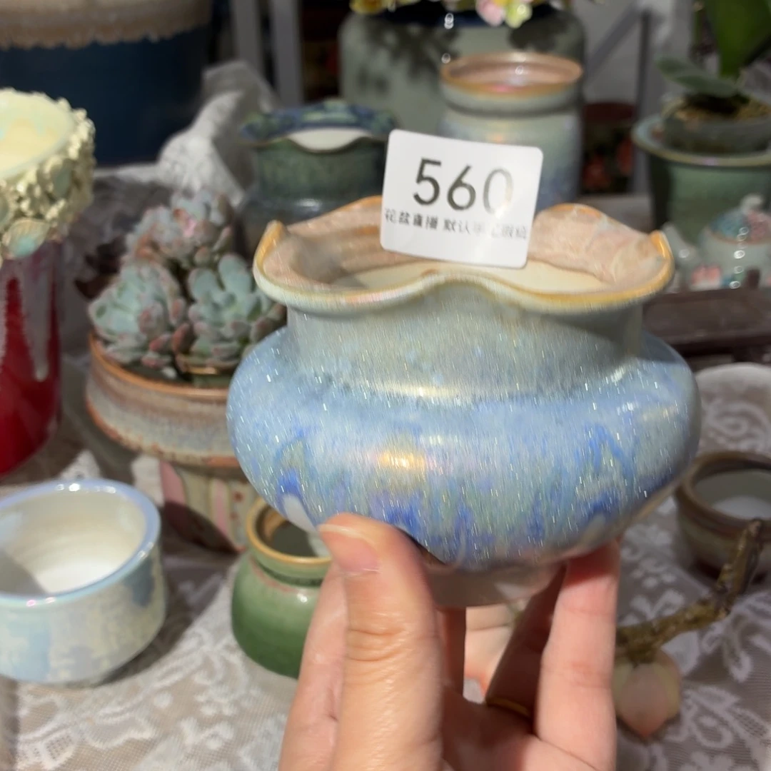 景德镇陶瓷花盆艺术炫彩