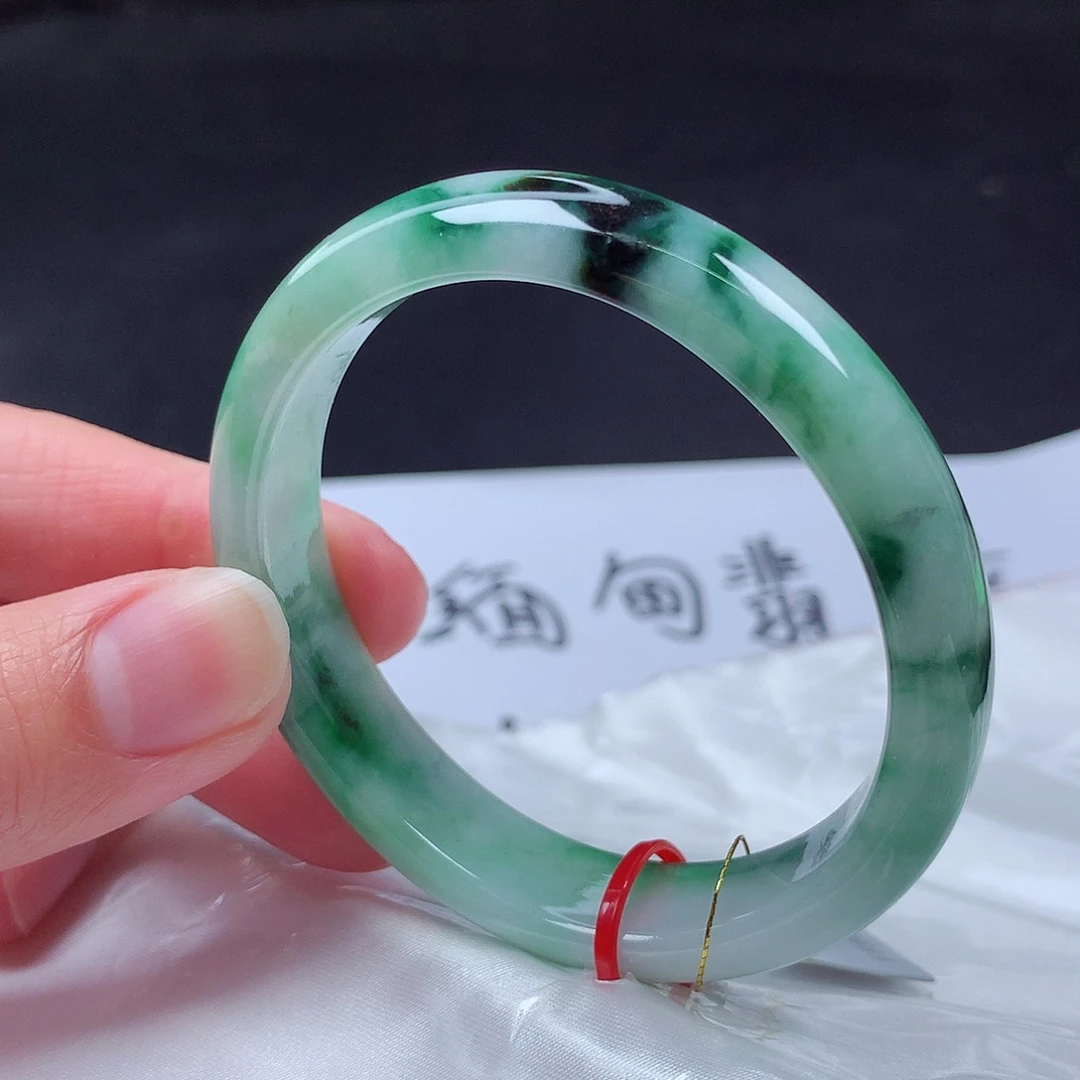 翡翠未镶嵌手镯54贵妃m12796