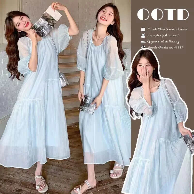 网红孕妇装女2025新款爆款洋气夏季连衣裙孕妈穿搭春夏装夏天裙子