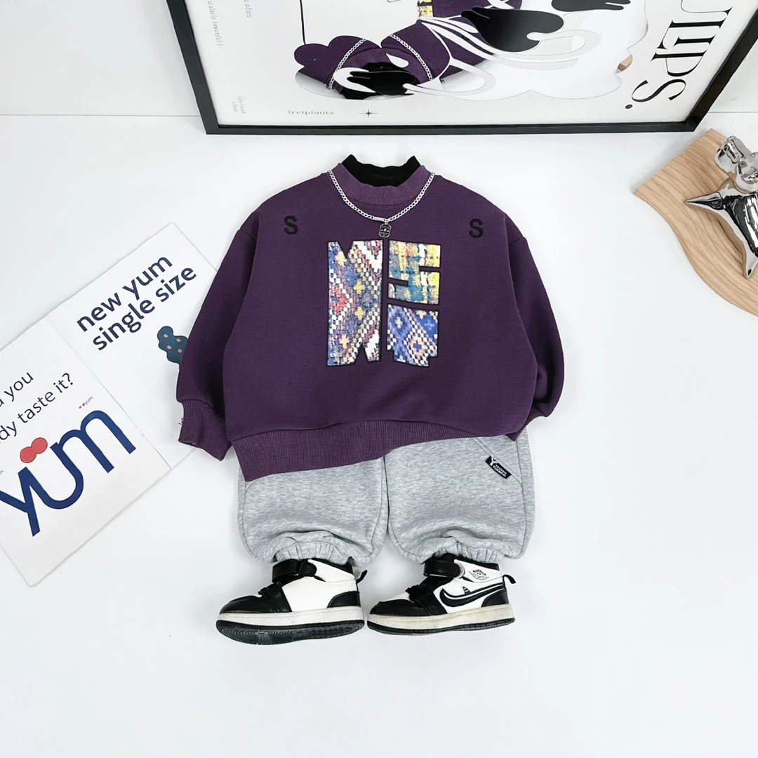 儿童卫衣加绒款长袖2025新款秋冬装男童 D-HS24197 悠悠童话童装