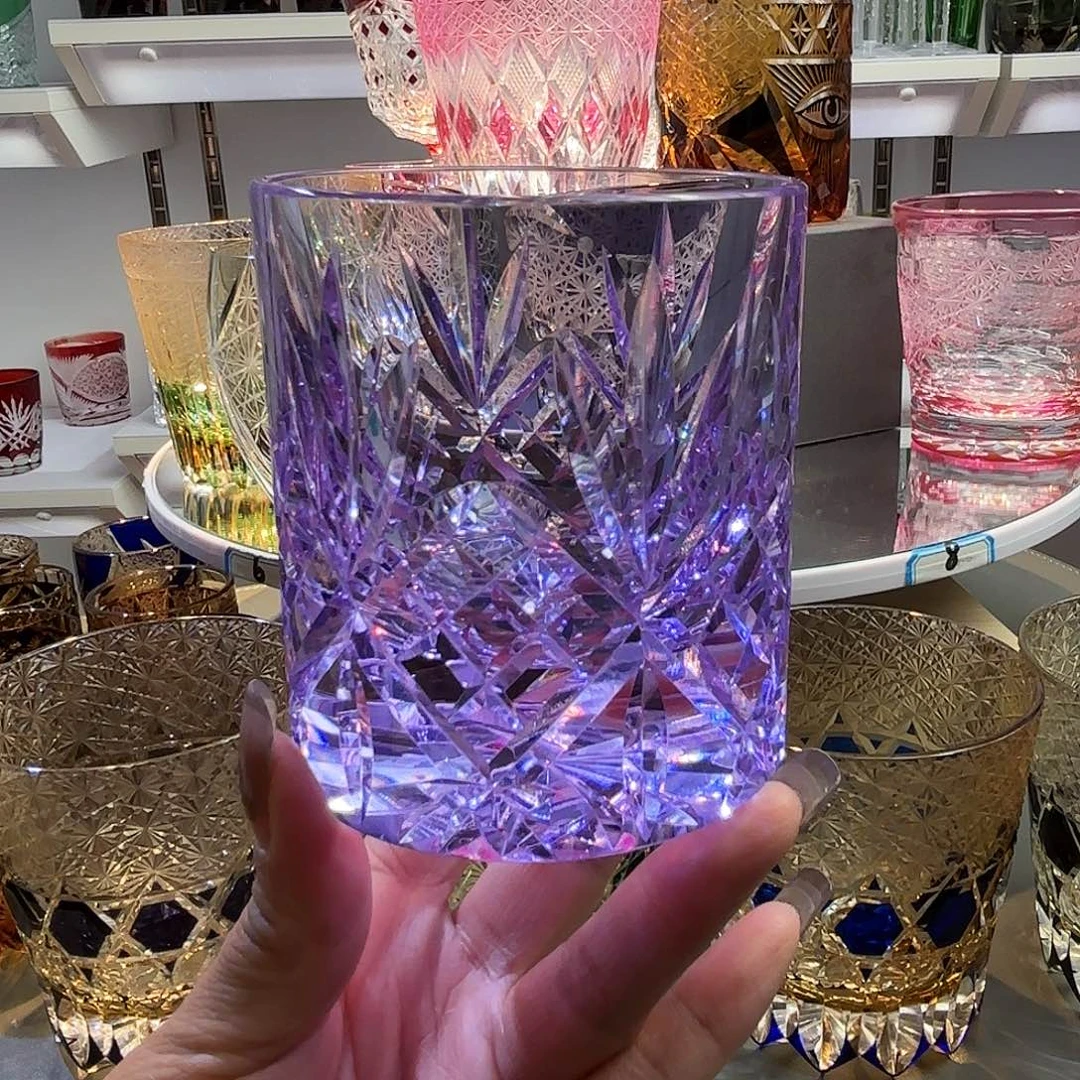 水晶玻璃吸管款用****6两个紫色