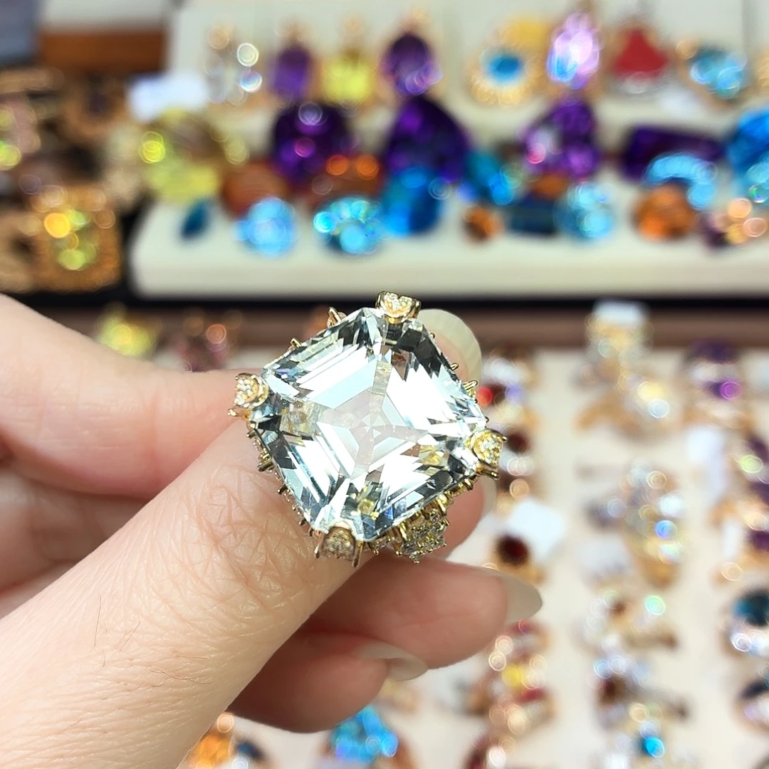 戒指银S925镶嵌托帕石