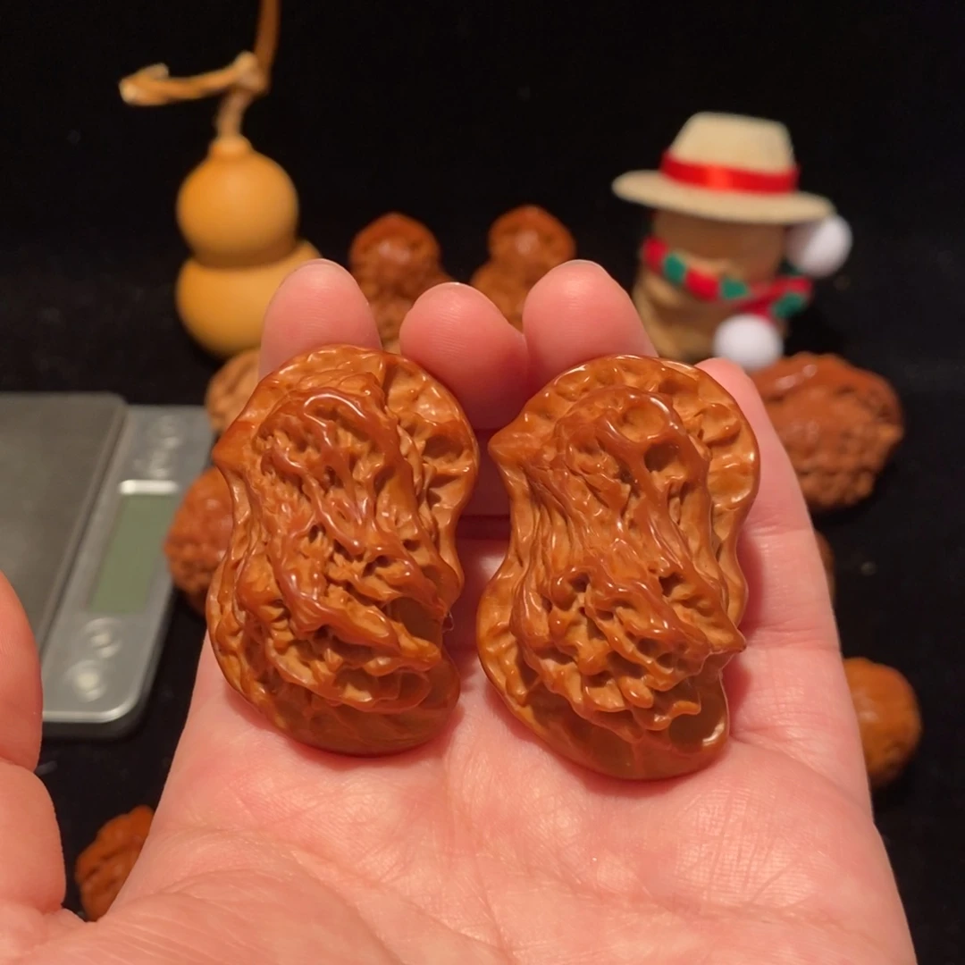 文玩核桃把件K****a46尺盘山鸳鸯105