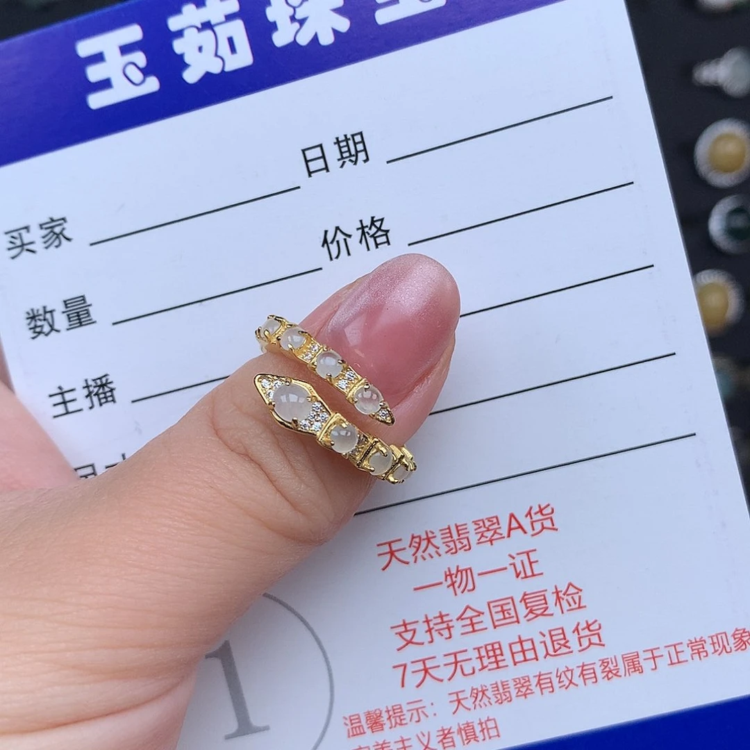 翡翠戒指银S925镶嵌古****神