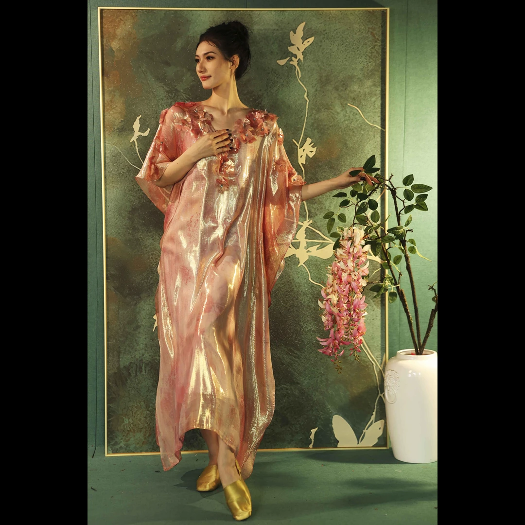 【花漾诗语】XM轻奢法式浪漫风高级感真丝宴晚会仙气飘逸女士连衣裙