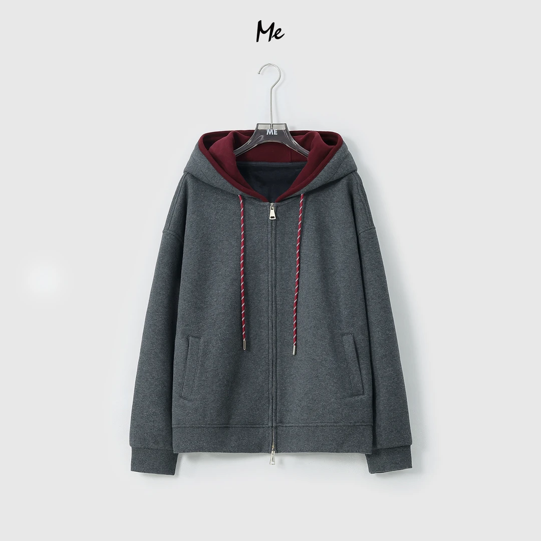 ME【热红酒加绒卫衣】奢牌感厚实保暖显瘦时尚连帽卫衣MESA5004