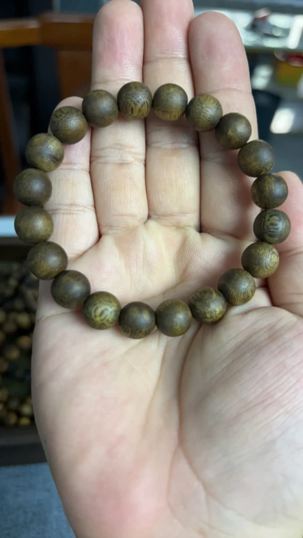 沉香奇楠沉香圆珠单圈手串卡1.0规格