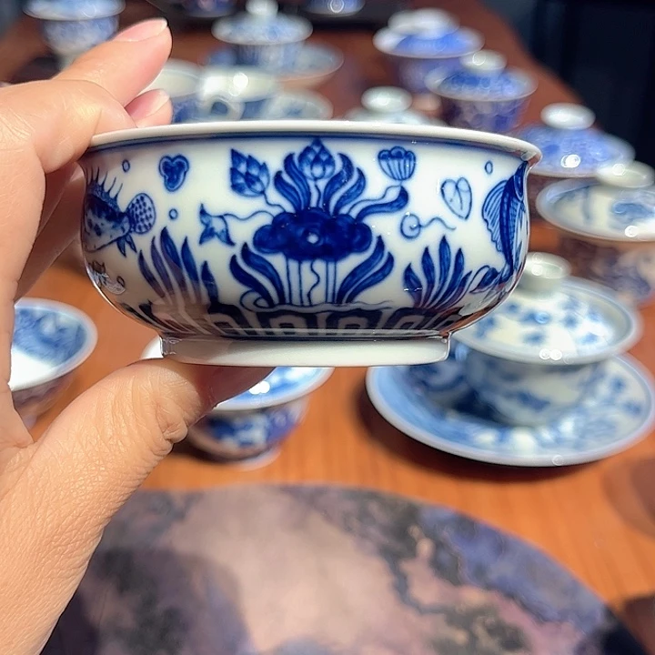 镹曰茶闲柴窑手工手绘青花