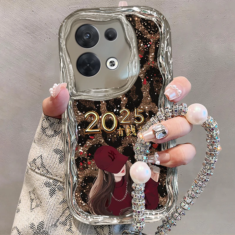 适用于【OPPO】Reno8Pro高级感豹纹有钱有你新年网红女款手机壳