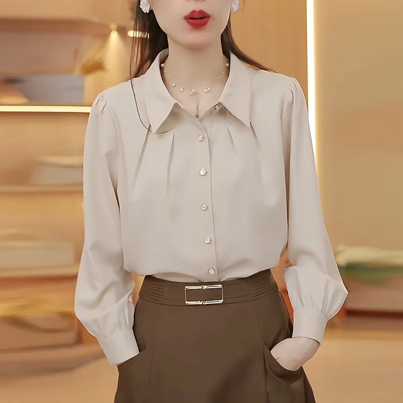 女士衬衫2025秋季新款轻奢高级感时尚洋气宽松休闲显瘦设计感上衣