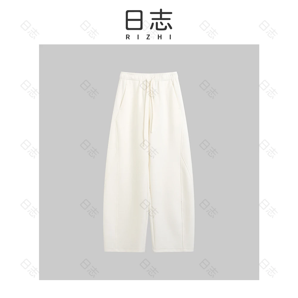 【含羊驼绒+醋酸】香蕉宽松百搭简约中高腰休闲裤 达 DD54P217