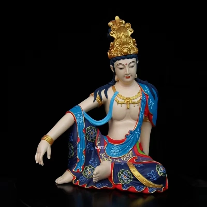 水月观音家居装饰工艺品桌面摆件铁矿石茶宠玄关客厅乔迁25*15*30