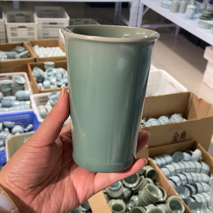 瓷片微瑕全手工仿古釉可乐杯