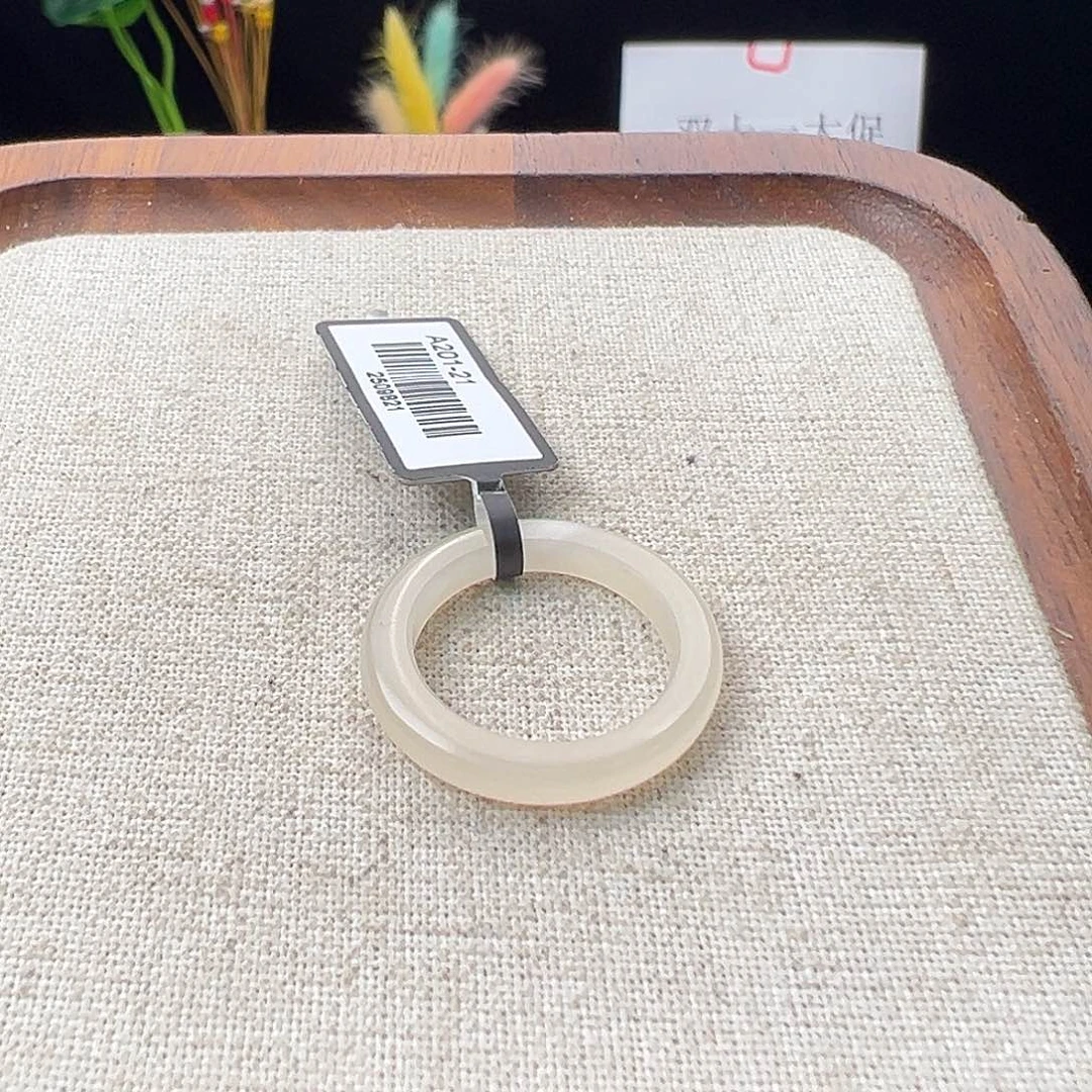 和田玉（糖玉）未镶嵌戒指K9藕粉圆条17.3不退换