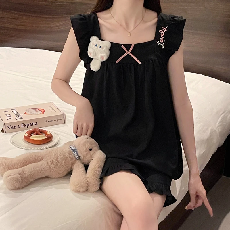 睡衣女夏季宽松2025带胸垫吊带短裤套装夏天网红女士可外穿家居服