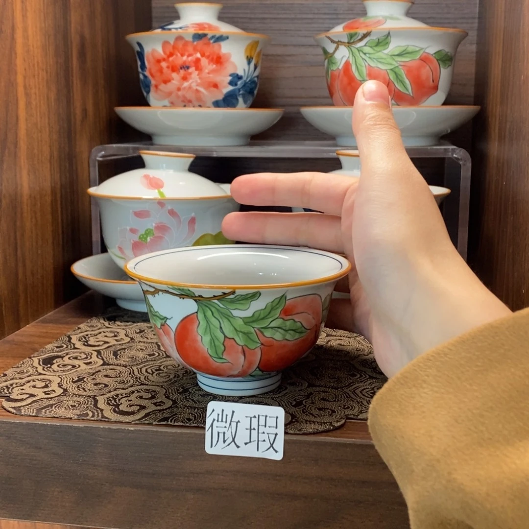 釉下彩老陶泥手工绘制