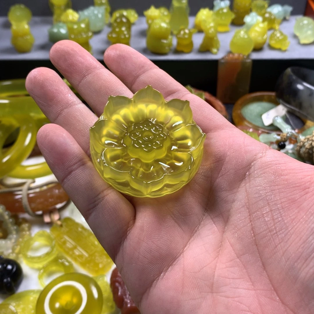 蛇纹石玉香插未镶嵌金**l