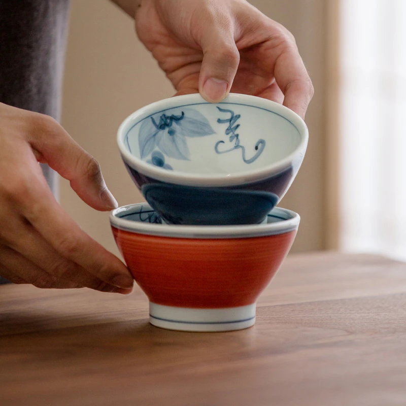 同合【单个装福利】日本进口手绘陶瓷一诚饭碗日式分餐易清洗家用碗