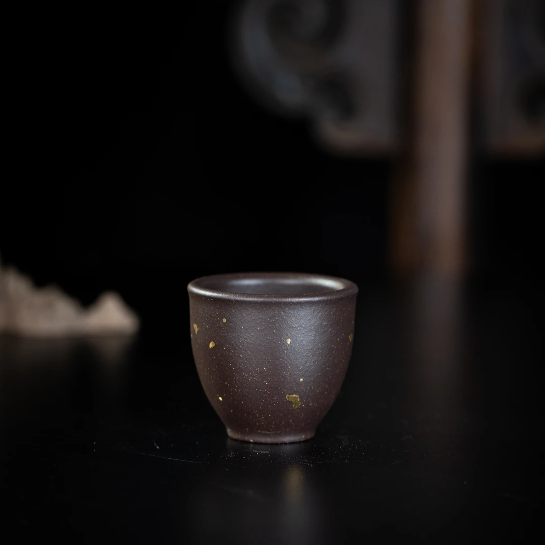亭亭玉立主人杯（洒金/点金）吴静制 乌金砂 70cc 茶周边