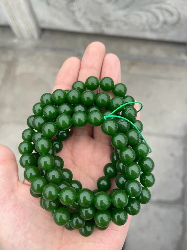 新疆山料辣阳绿 108 颗 卡10 项链高端大气