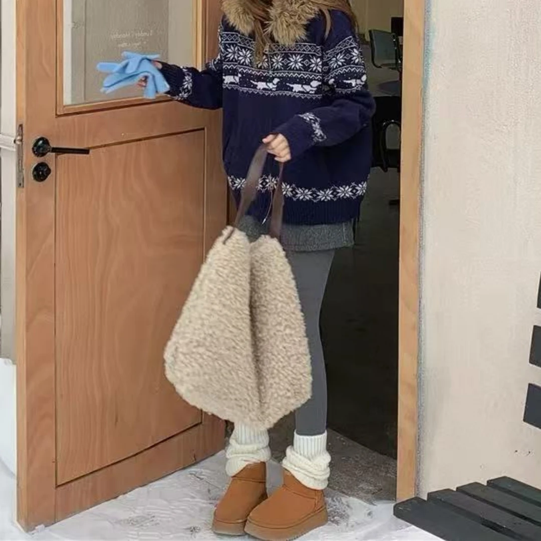 Manmi   可拆毛领双头拉链小狗织物连帽毛衣开衫外套   2229