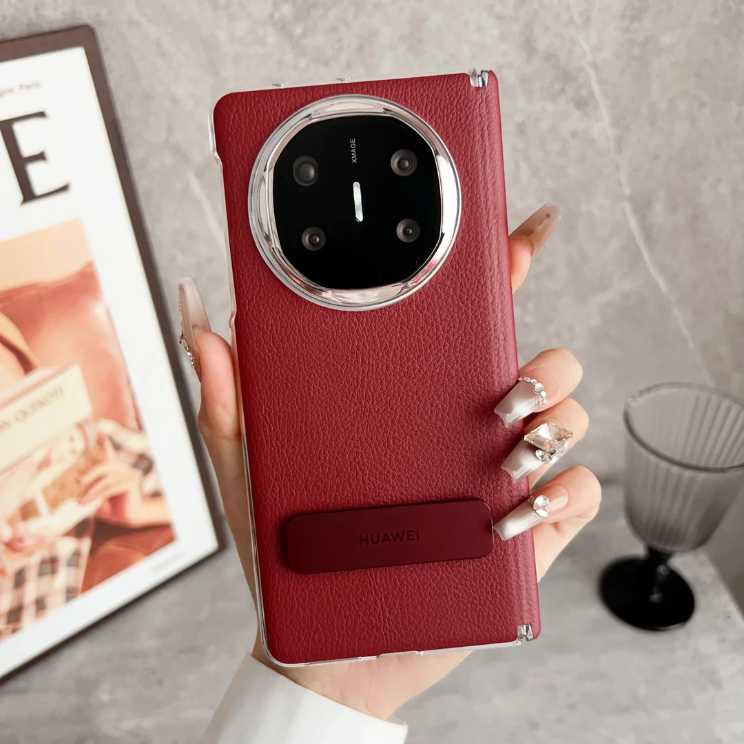 适用华为mateX6手机壳旋转支架MATEx6中轴磁吸全包官方同款皮质薄