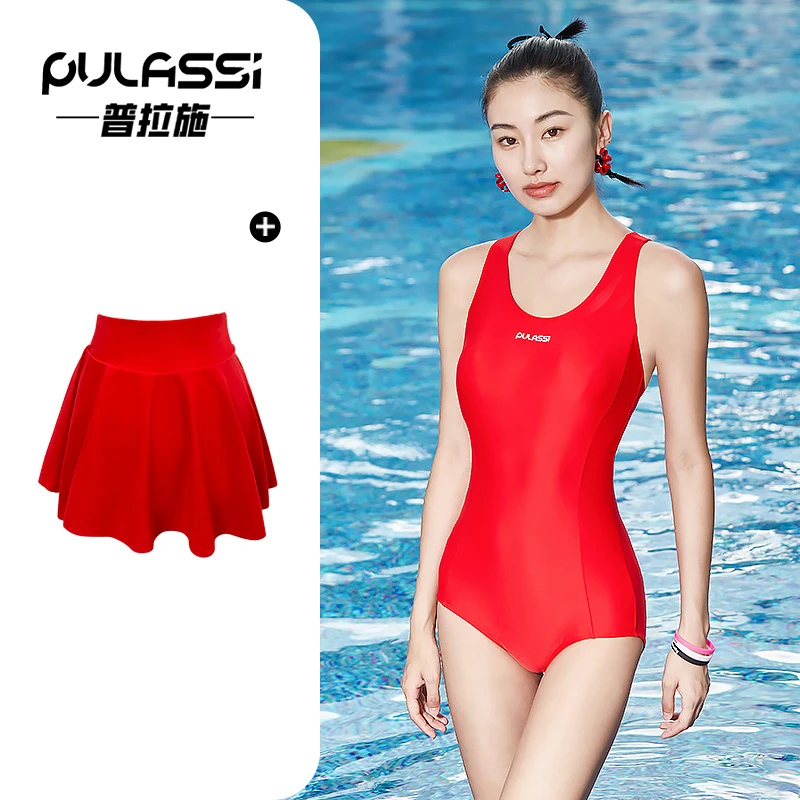 【世界冠军专属】杨教练红色同款女士泳衣速干连体泳衣【19110621】
