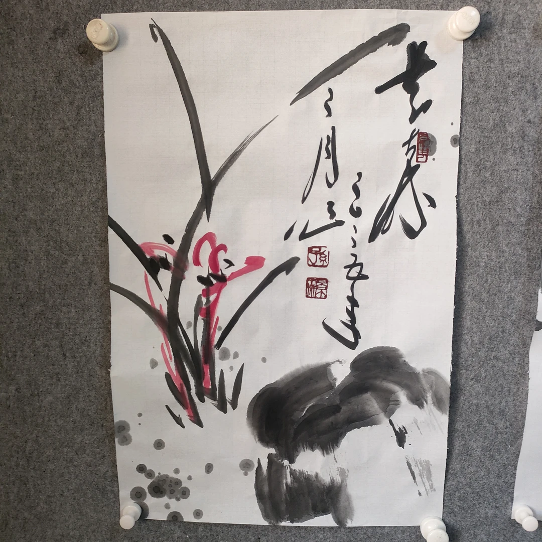 大写意花鸟，孙景森作品，尺寸:45x69cm(四尺三裁)