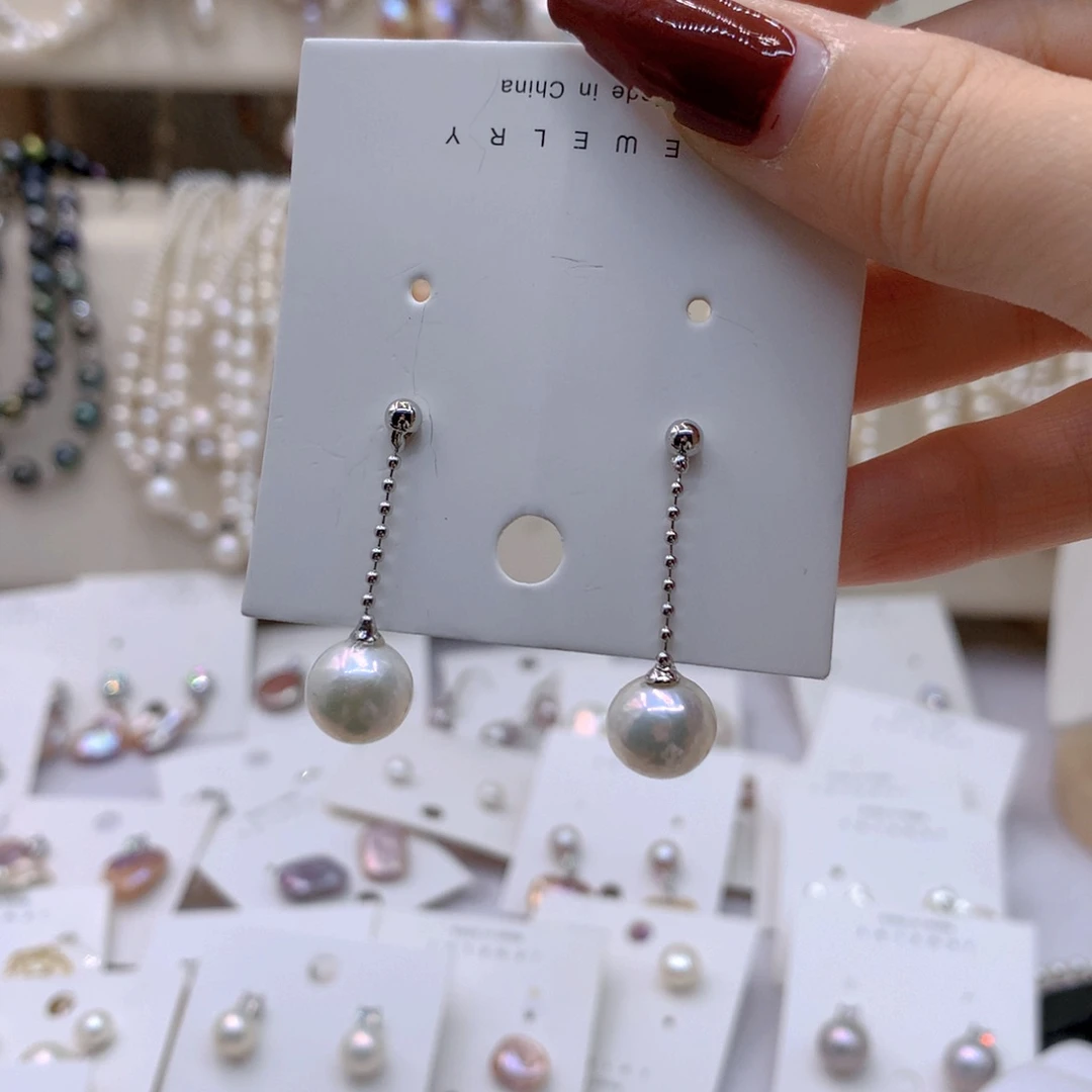 淡水珍珠耳饰银S925镶嵌