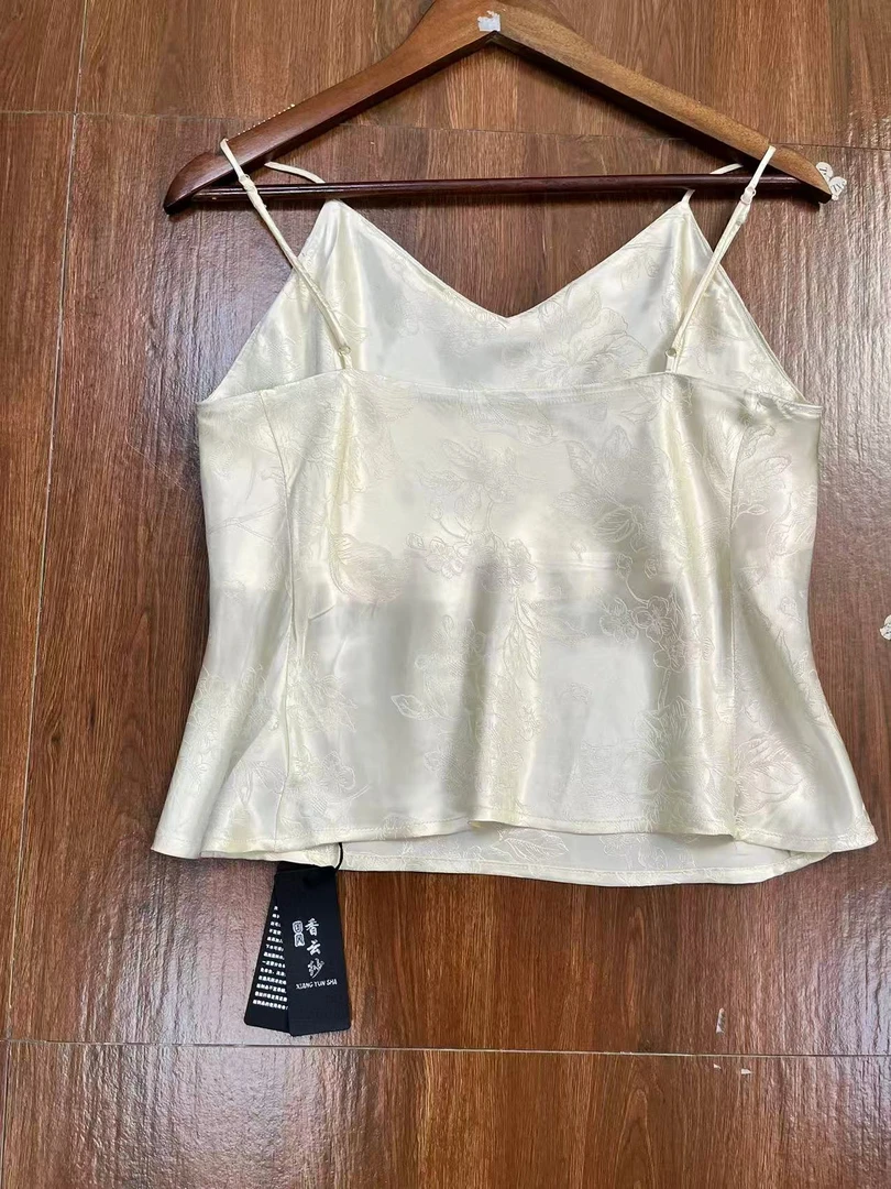 新款国风背心吊带提花休闲修身女