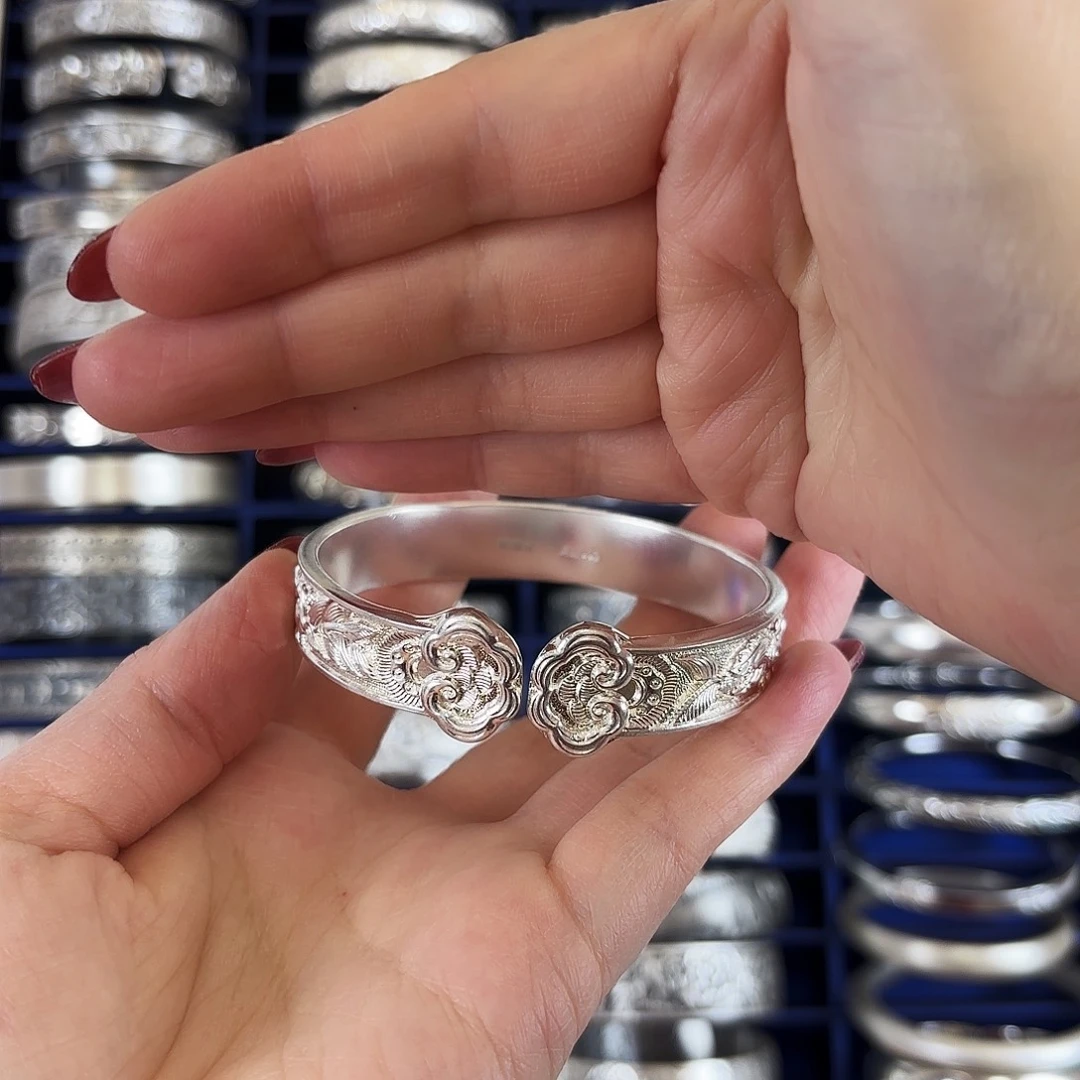 足银如意银手镯62克