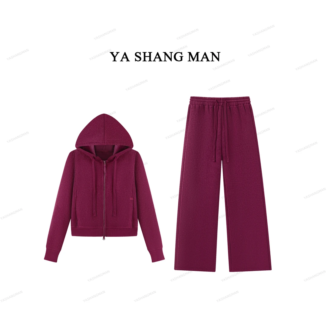 【加绒加厚套装】秋冬休闲风加绒加厚套装百搭连帽套装卫衣25113