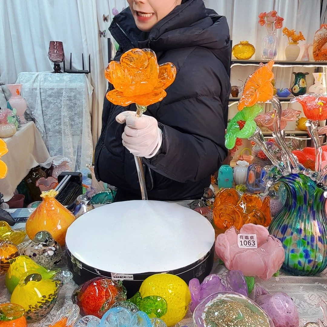 牡丹家悦美居琉璃摆件