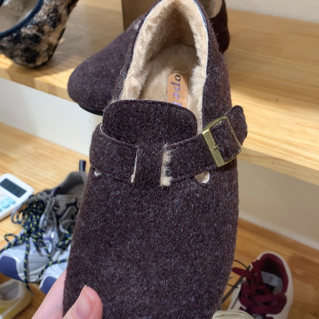 单鞋39码数冬季加绒博肯