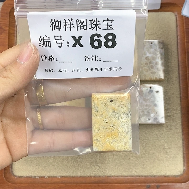 硅化珊瑚（珊瑚玉）颈饰未镶嵌盏*