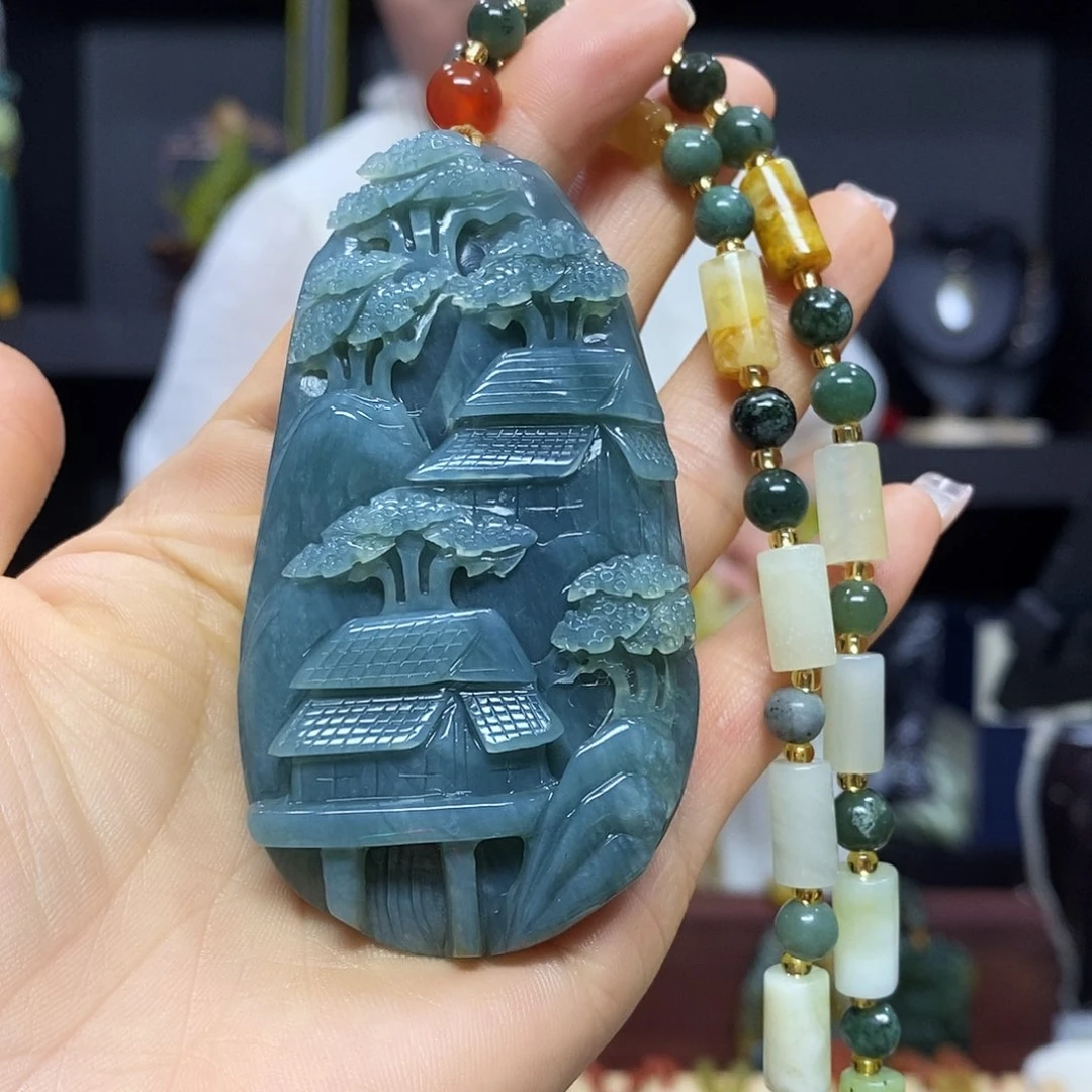 岫玉未镶嵌挂件吊坠