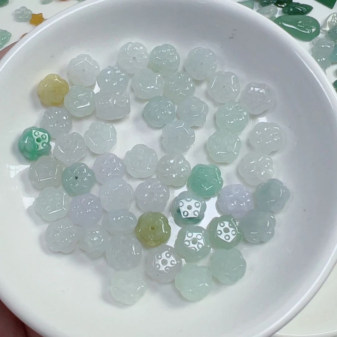 翡翠散珠卡9莲花珠一个可挑