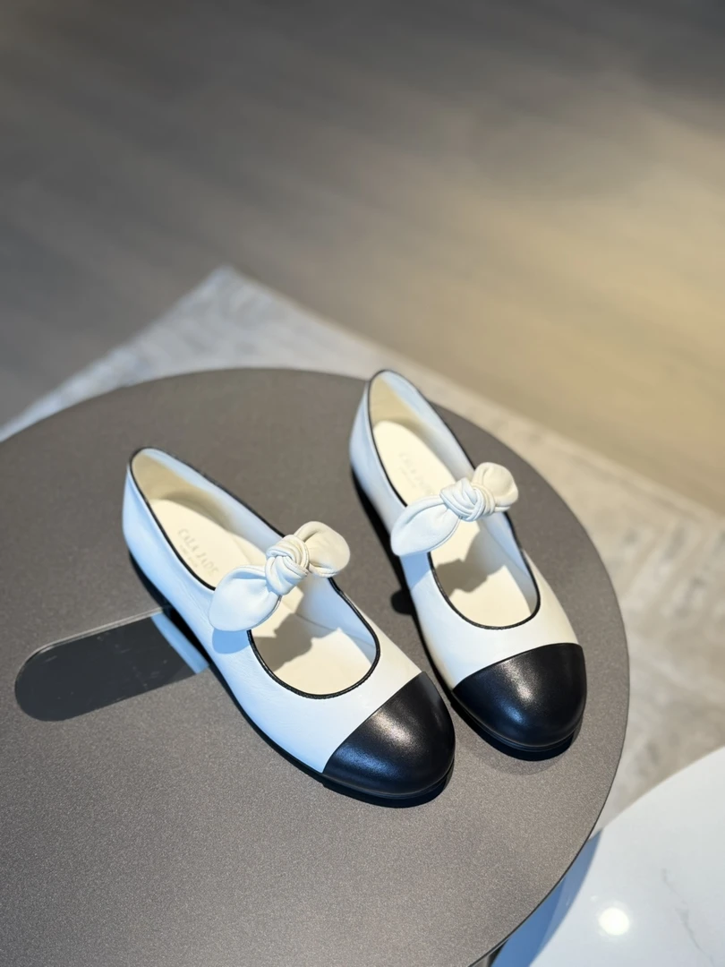 【舒安娜】软fufu~小香风圆头蝴蝶结平底芭蕾单鞋女玛丽珍大码到43