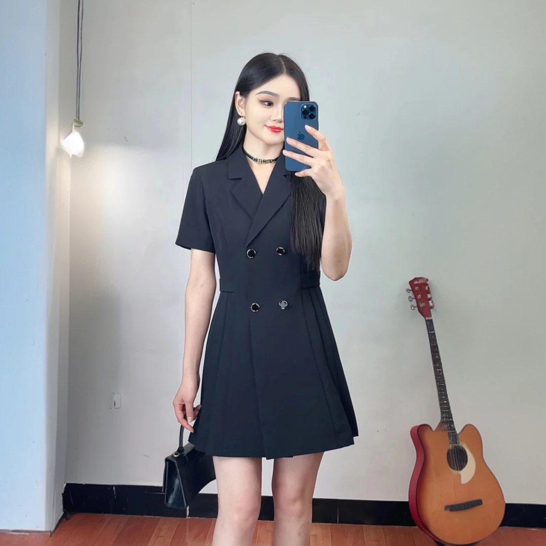 2025,<曼线诗>时尚西服裙小个子修身夏季气质显瘦西装外套女