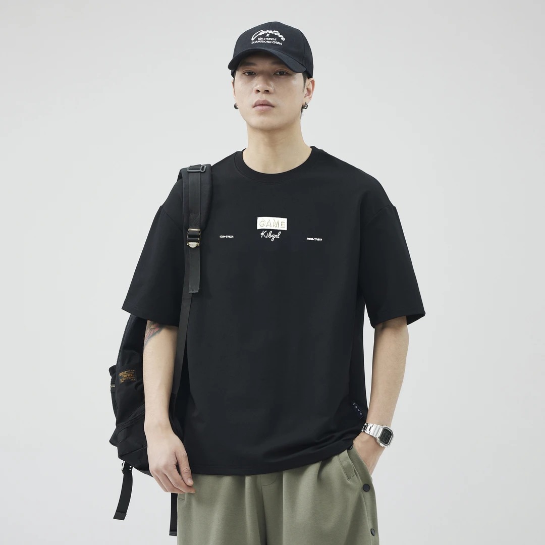 2025夏季宽松凉感莫代尔棉T恤休闲百搭显瘦重磅圆领潮牌上衣爆款