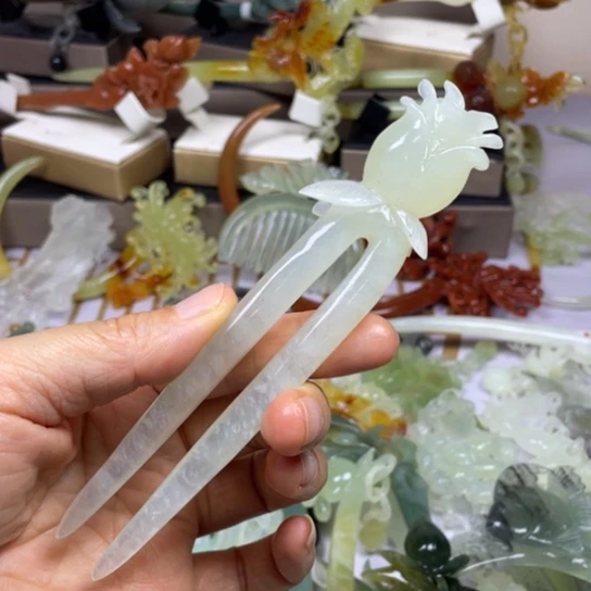 蛇纹石玉未镶嵌发饰