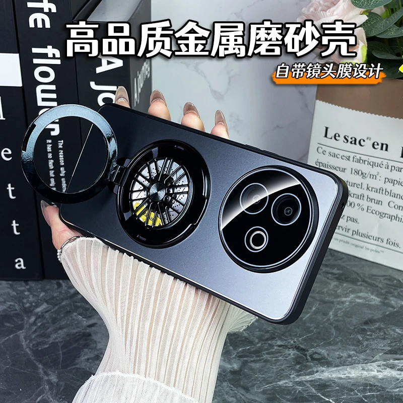 适用vivoy300i手机壳新款y300i镜头全包男保护套防摔金属磨砂支架