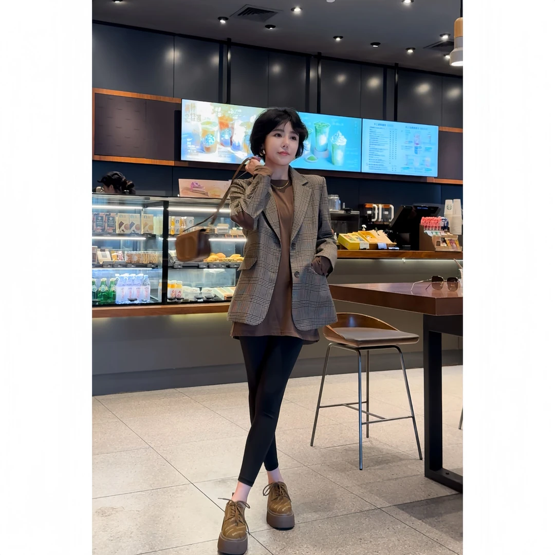 【景汇专属】定制面料轻奢复古格纹西装外套时尚气质高级感复古西装