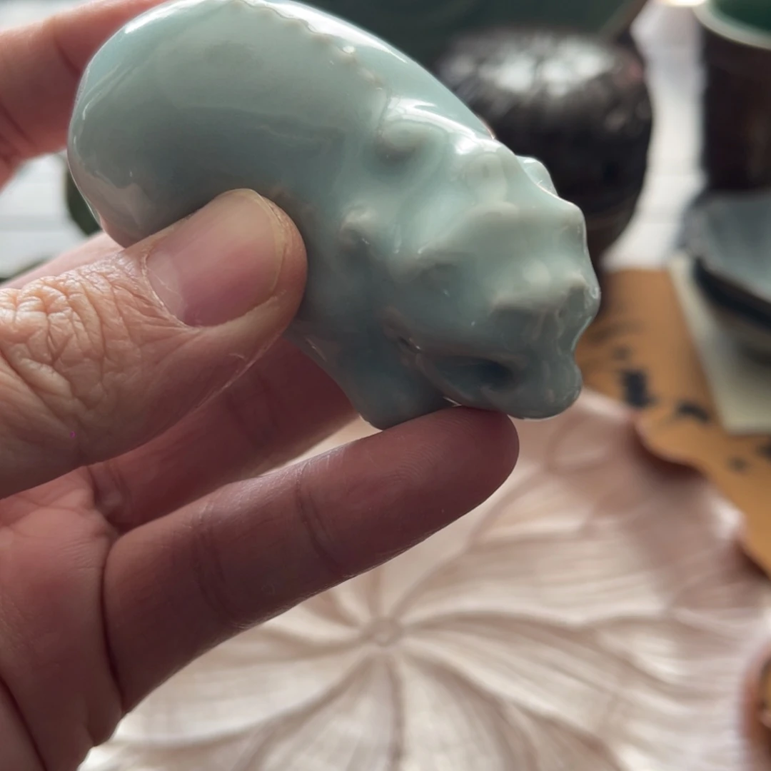 输***吼琉璃手工艺品龙泉青瓷茶宠