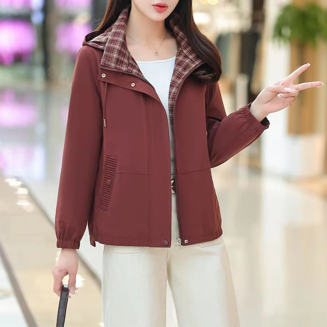 【春季上新】韩版设计款时尚百搭短款连帽休闲洋气外套CC5355衣长62