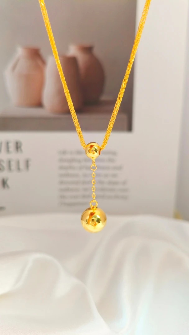 坠链均足银 夏天新款有球必应套链轻奢时尚百搭简约精美光面坠链