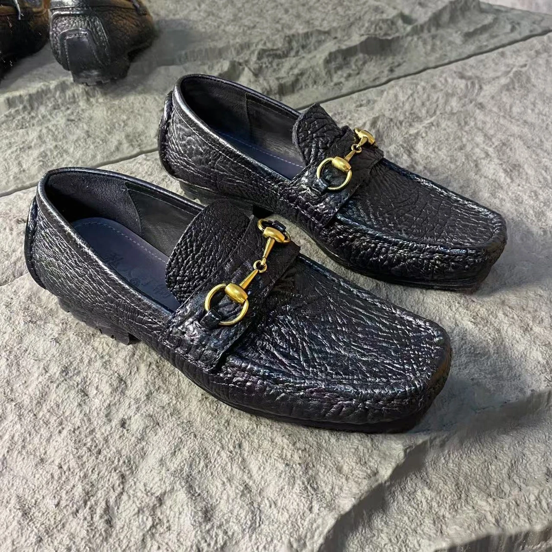 手工定制固特异水洗休闲豆豆鞋