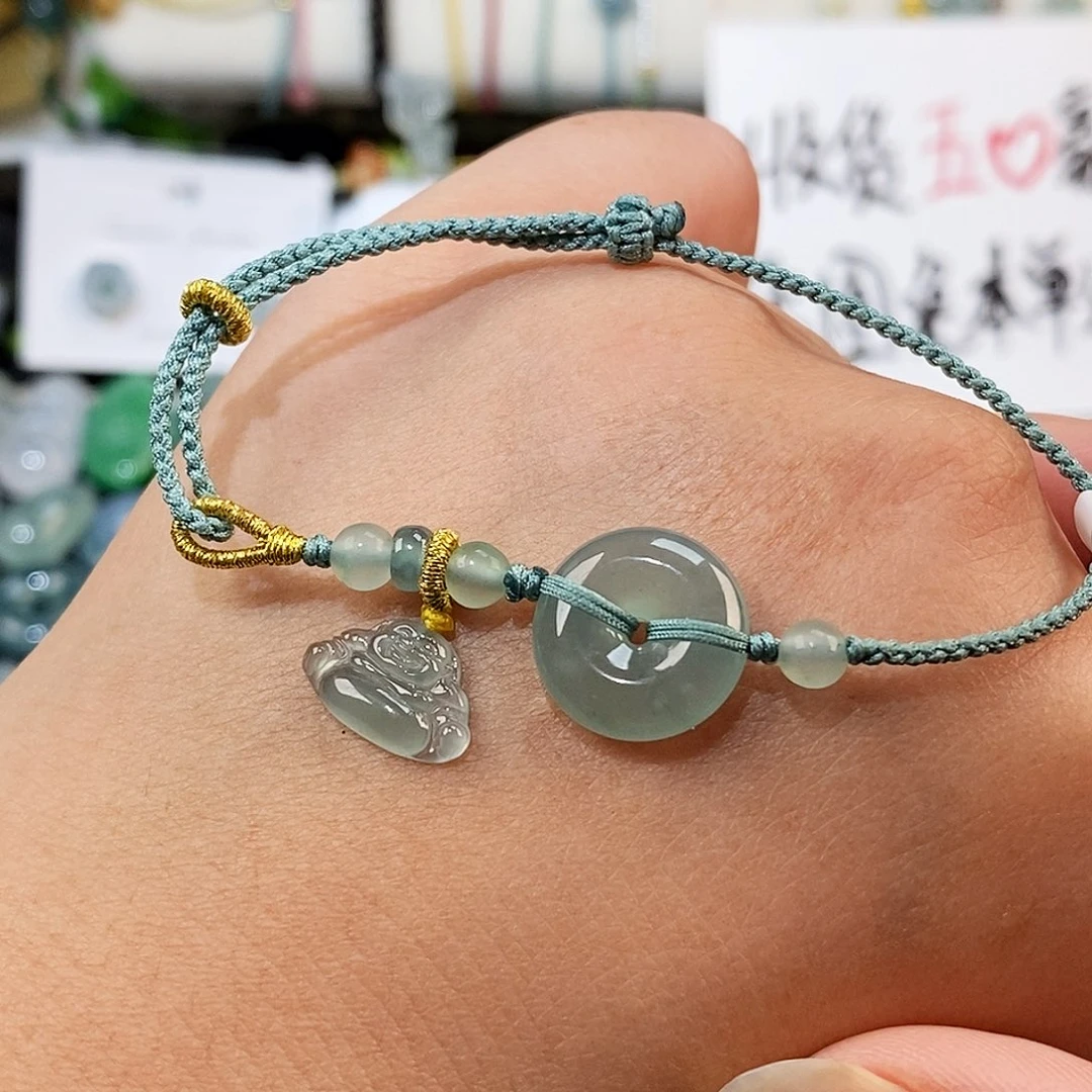 翡翠未镶嵌颈饰平安扣手绳15