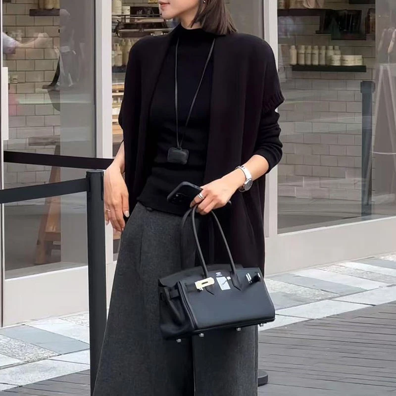 针织背心外套韩系早秋穿搭一整套长袖打底衫上衣