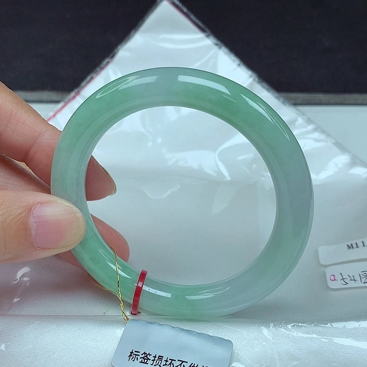 翡翠未镶嵌手镯54圈4001
